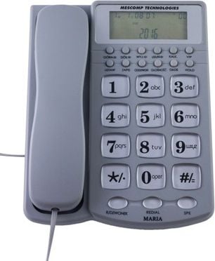 Telefon fix cu fir mescomp Maria MT-512 Gray