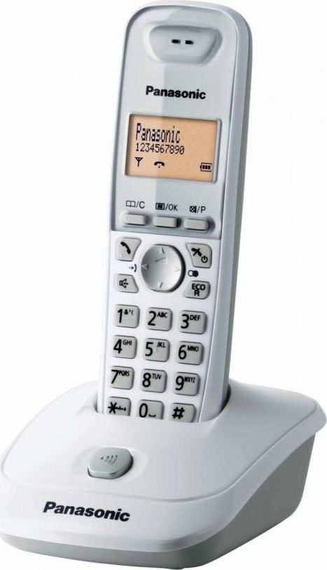 Telefon Panasonic KX-TG2511PDW, display LCD, memorie 50 numere, 5 melodii, Alb