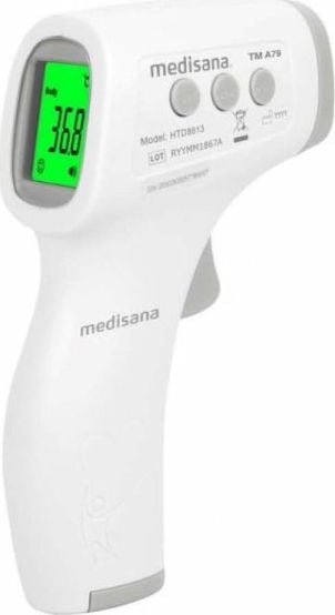 Termometru cu infrarosu Medisana TM A79 99663, Display LCD, Alarma vizuala si acustia, Oprire automata, Alb