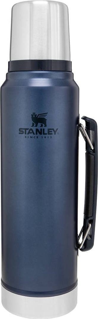 Termos Stanley Legendary Classic, Otel inoxidabil, 1 L, 11.7 x 35.8 cm, Albastru