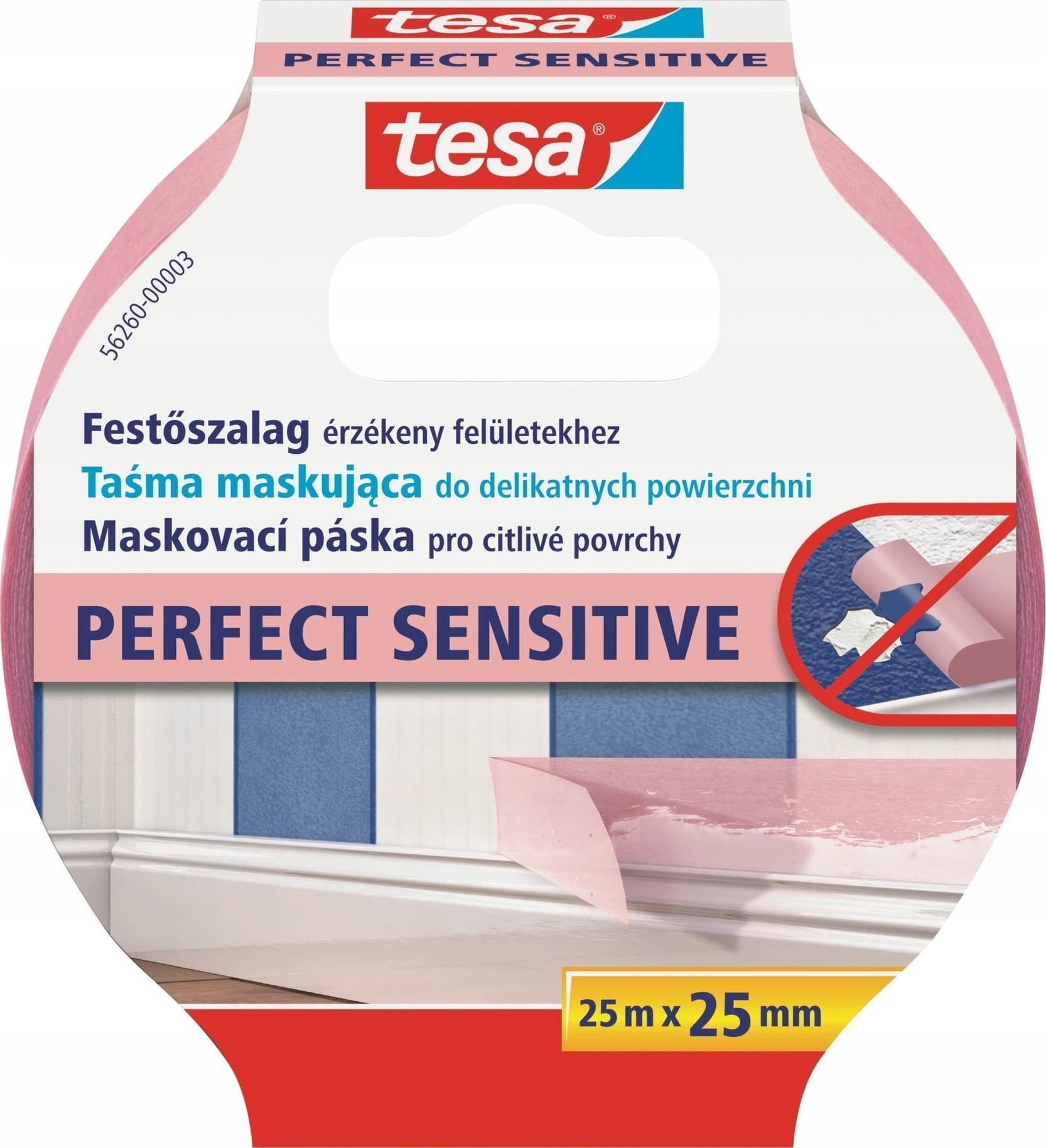 Tesa Precision bandă de pictor pentru interioare 7 zile 25m:25mm,roz[comanda h5626003]