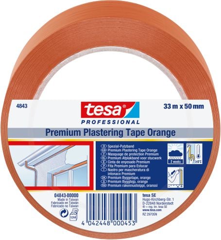 Tesa Professional bandă de tencuială PVC 33m x 50mm portocaliu (04843-00000)
