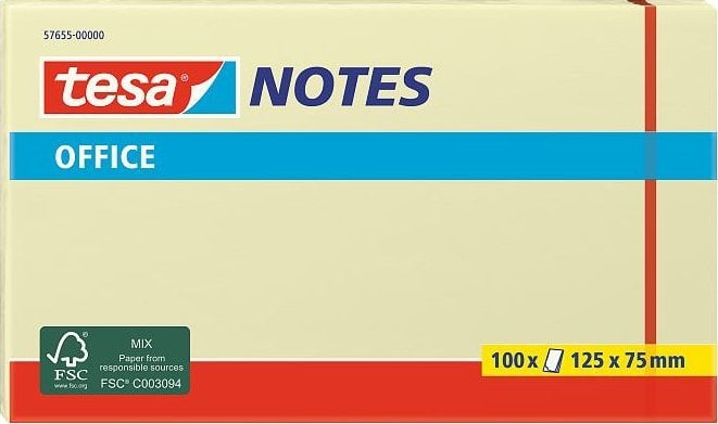 tesa tesa Office Notebook 100 Blat de masă 125 x 75mm gelb