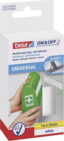 Tesa tesa ON&amp;OFF juosta lipni 1mx20mm balta