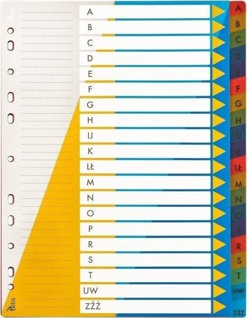 Separatoare Tetis Alphabet A4 PP BP631-AZ