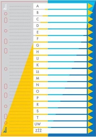 Tetis separatoare PP TETIS A4 alfabetic AZ Tetis