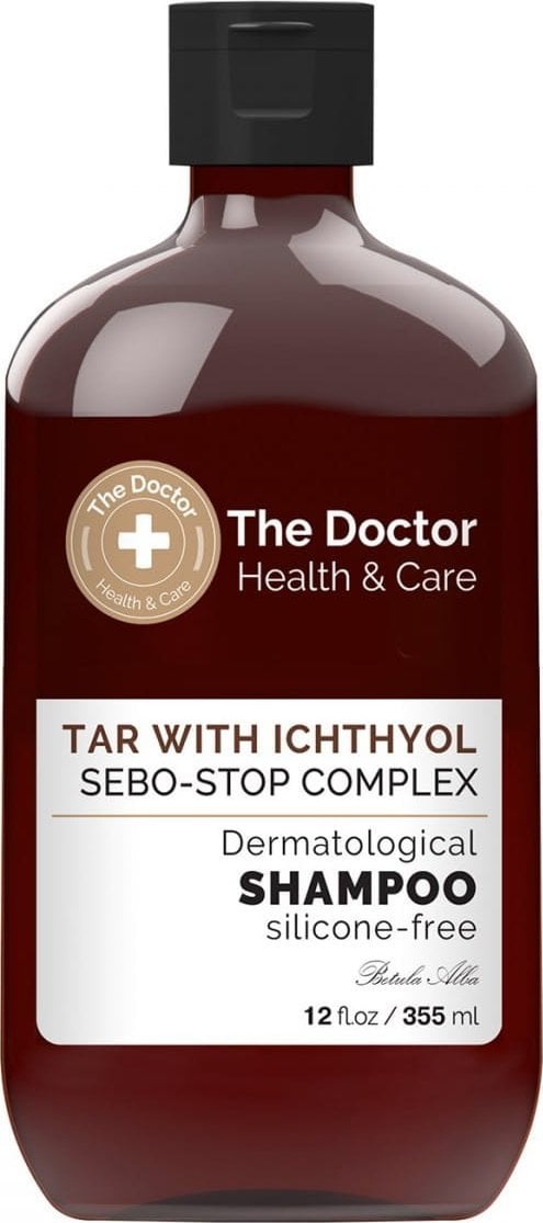 THE DOCTOR_Sănătate & Șampon de îngrijire anti-gras pentru păr Gudron + Ihtiol + Complex Sebo-Stop 355ml