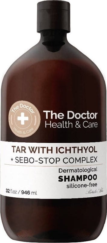 THE DOCTOR_Sănătate & Șampon de îngrijire anti-gras pentru păr Gudron + Ihtiol + Complex Sebo-Stop 946ml