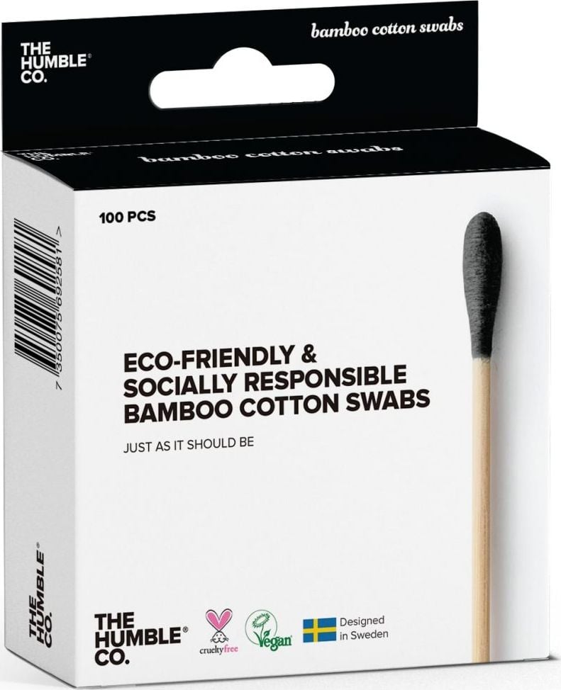 The Humble Co. - 100 Cotonetes Bambu (preto)