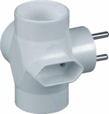 Plug splitter 3x2P + 1xEuro alb (R-43)