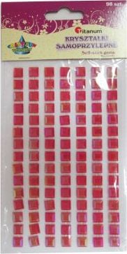 Titaniu Cristale autoadezive benzi pătrate roșii 7buc