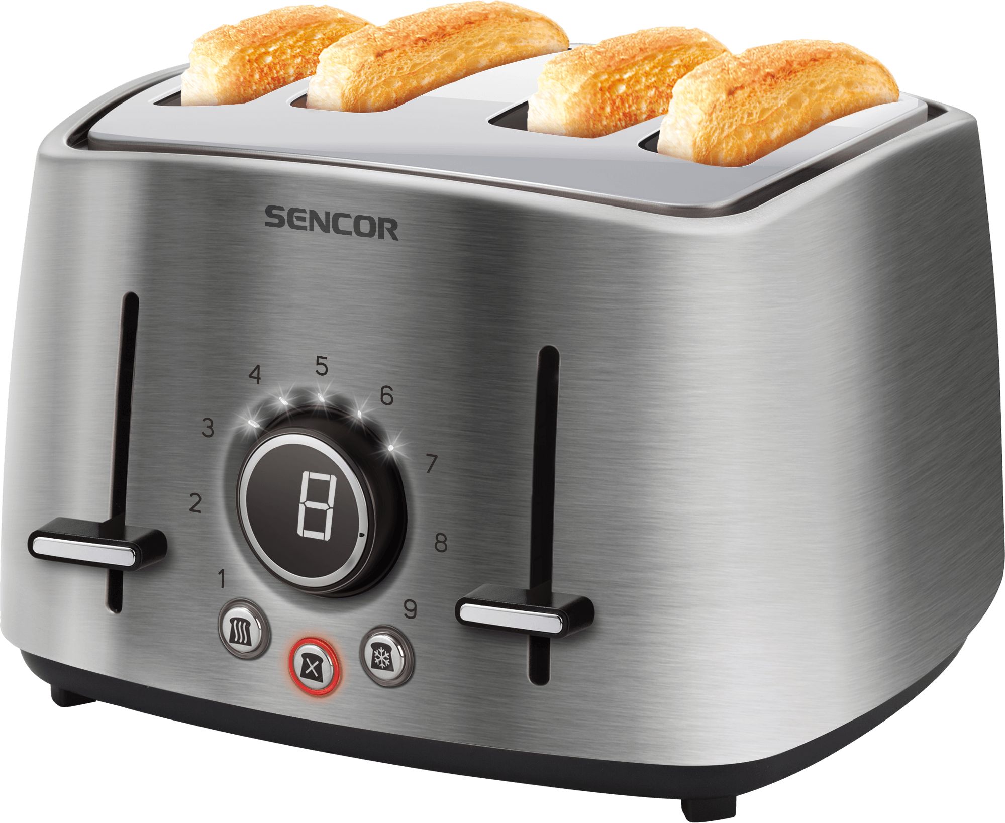 Prajitoare - Toaster 4 felii Sencor STS 5070SS 1600W, 9 nivele de prajire