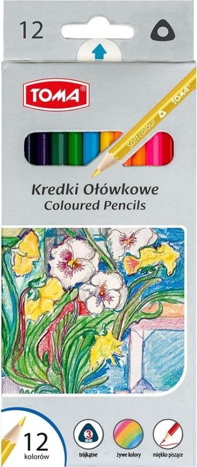 Toma Creioane colorate triunghiulare 12 culori (382833)