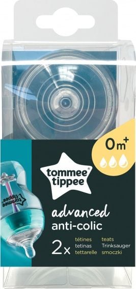 Tommee Tippee Teat anti-colic avansat, multi-flow 0m + 2 bucăți (421122651)