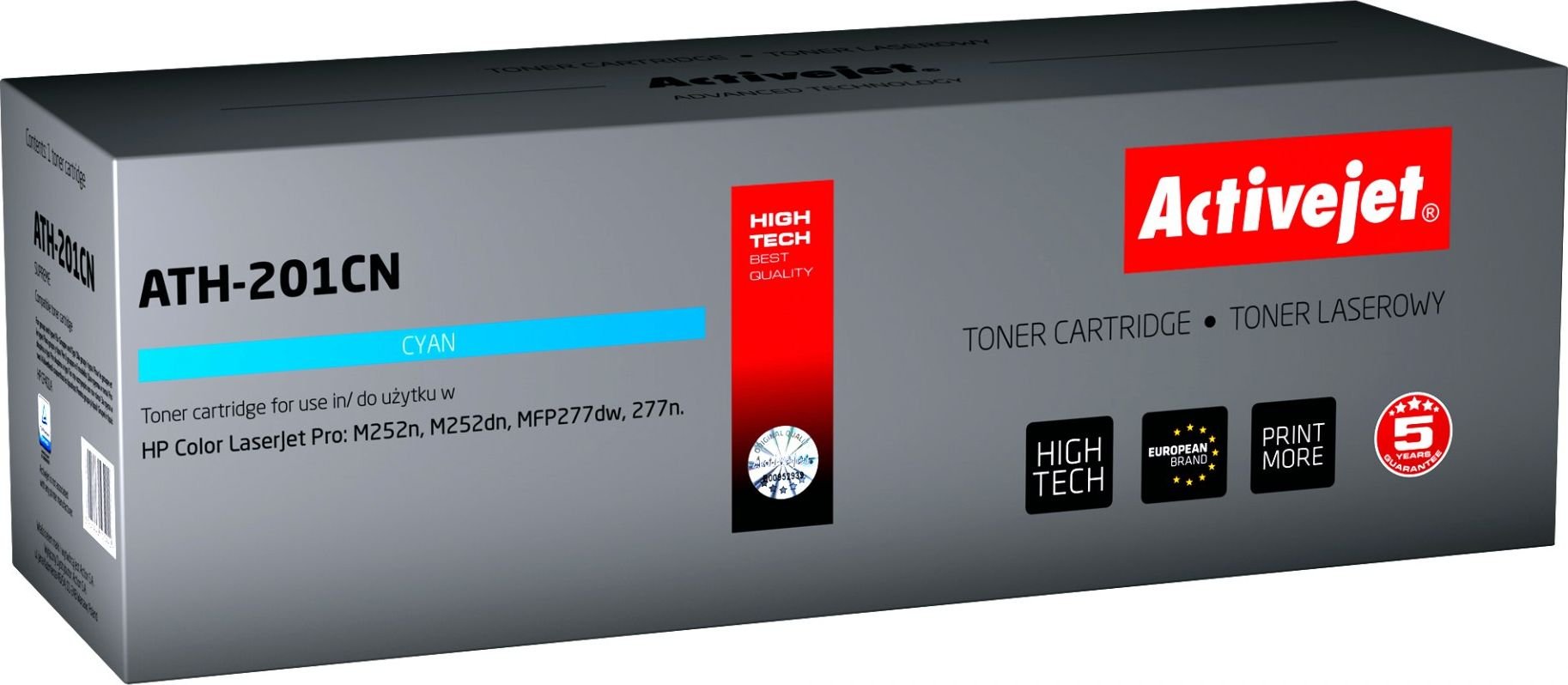 Toner Activejet Toner Activejet ATH-201CN (înlocuitor HP 201A CF401A; Supreme; 1.400 de pagini; albastru)