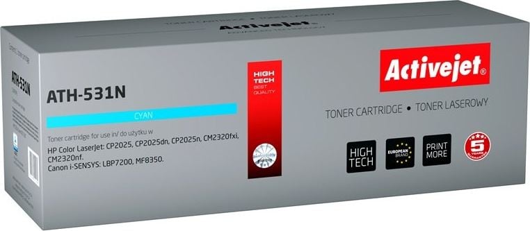 Toner Activejet Toner Activejet ATH-531N (înlocuitor HP 304A CC531A, Canon CRG-718C; Supreme; 3.200 de pagini; albastru)