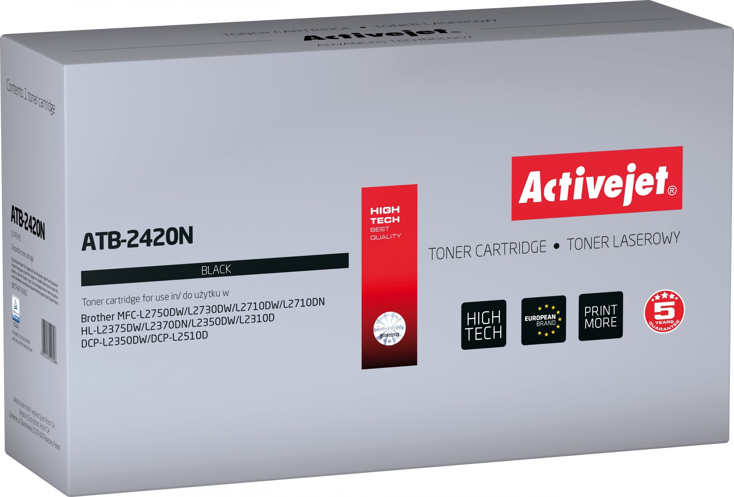 Toner Activejet Activejet Toner ATB-2420N do drukarek Brother; Zamieniik Brother TN-2420A; Supreme; 3000 stron; czarny)