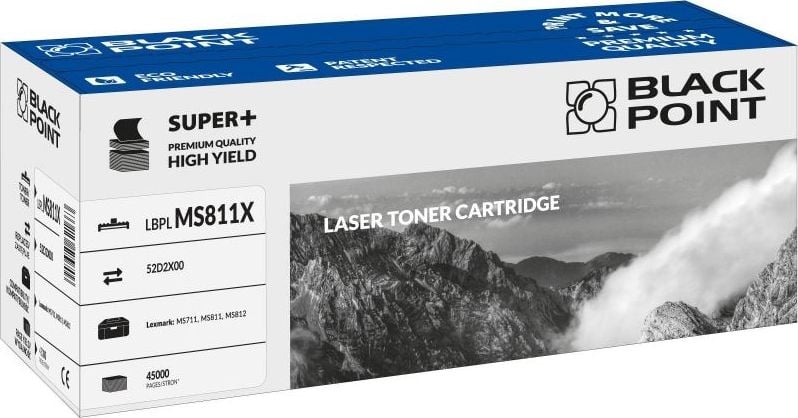 Cartuș de toner Black Point LBPLMS811X Negru compatibil cu 52D2X00 (LBPLMS811X)