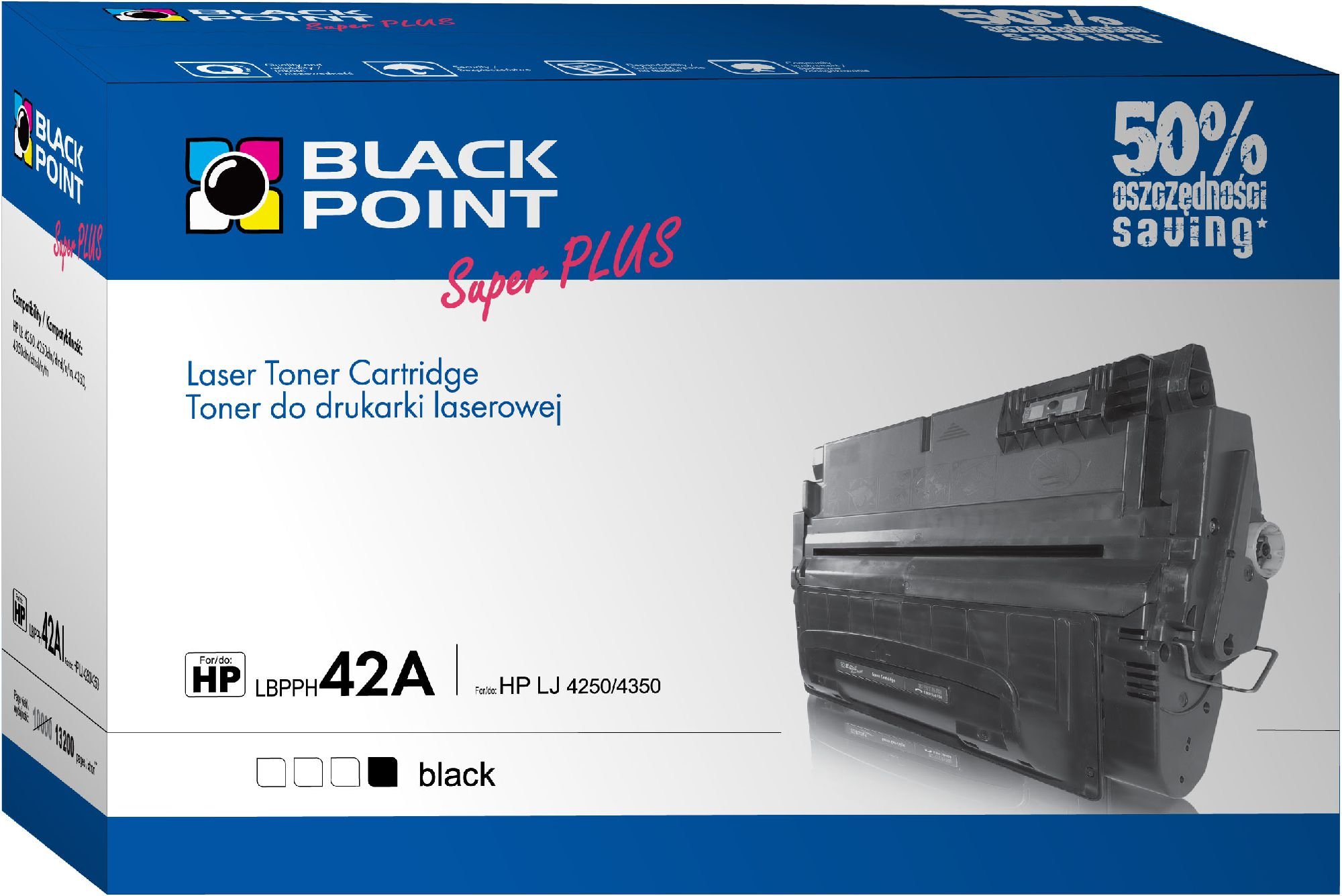 Toner Negru, Black Point, Toner, Pentru HP LaserJet 4250 HP LaserJet 4250dtn HP LaserJet 4250n HP LaserJet 4250tn HP LaserJet 4250dtnsl, 12600 pagini