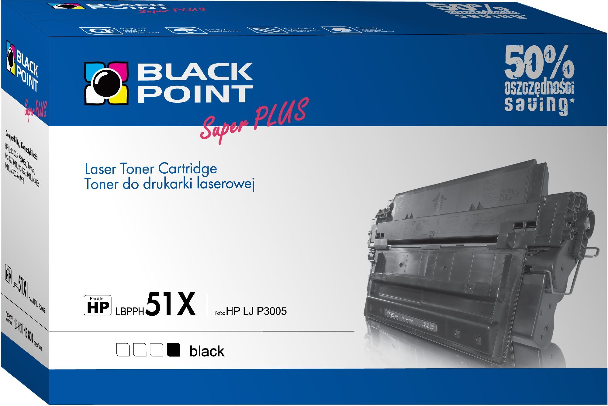 Toner Negru, Black Point, Toner, Pentru HP LaserJet P3005 HP LaserJet M3027 HP LaserJet M3035, 15600 pagini