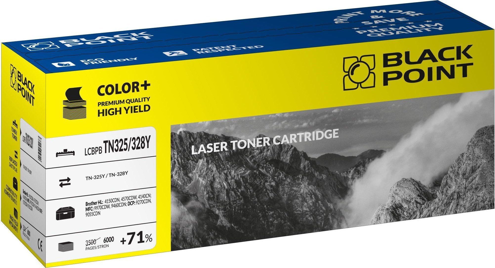 Toner Galben, Black Point, Toner, Pentru Brother HL-4150CDN Brother HL-4570CDW Brother DCP-9055CDN Brother DCP-9270CDN Brother MFC-9970CDW Brother MFC-9460CDN Brother HL-4140CN, 6000 pagini