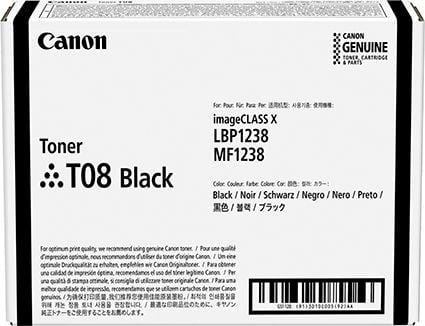 Toner Canon Black CRG-T08 pentru I-Sensys X 1238I, I-Sensys X 1238IF, I-Sensys X 1238P, I-Sensys X 1238PR