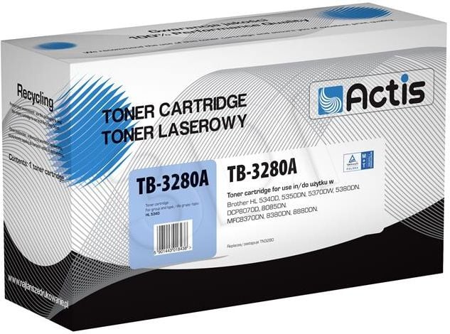 Toner Negru, Actis, Toner, Pentru Brother HL-5340D Brother HL-5350DN Brother HL-5380DN Brother DCP-8070D Brother DCP-8085DN Brother MFC-8370DN Brother MFC-8380DN Brother MFC-8880DN, 8000 pagini