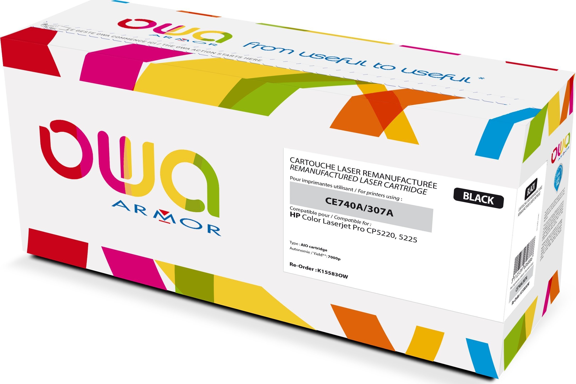 Toner OWA Armor Armor OWA - black - Toner cartridge (Alternative for: HP CE740A) - for HP Color LaserJet Professional CP5225, CP5225dn, CP5225n (K15583OW)