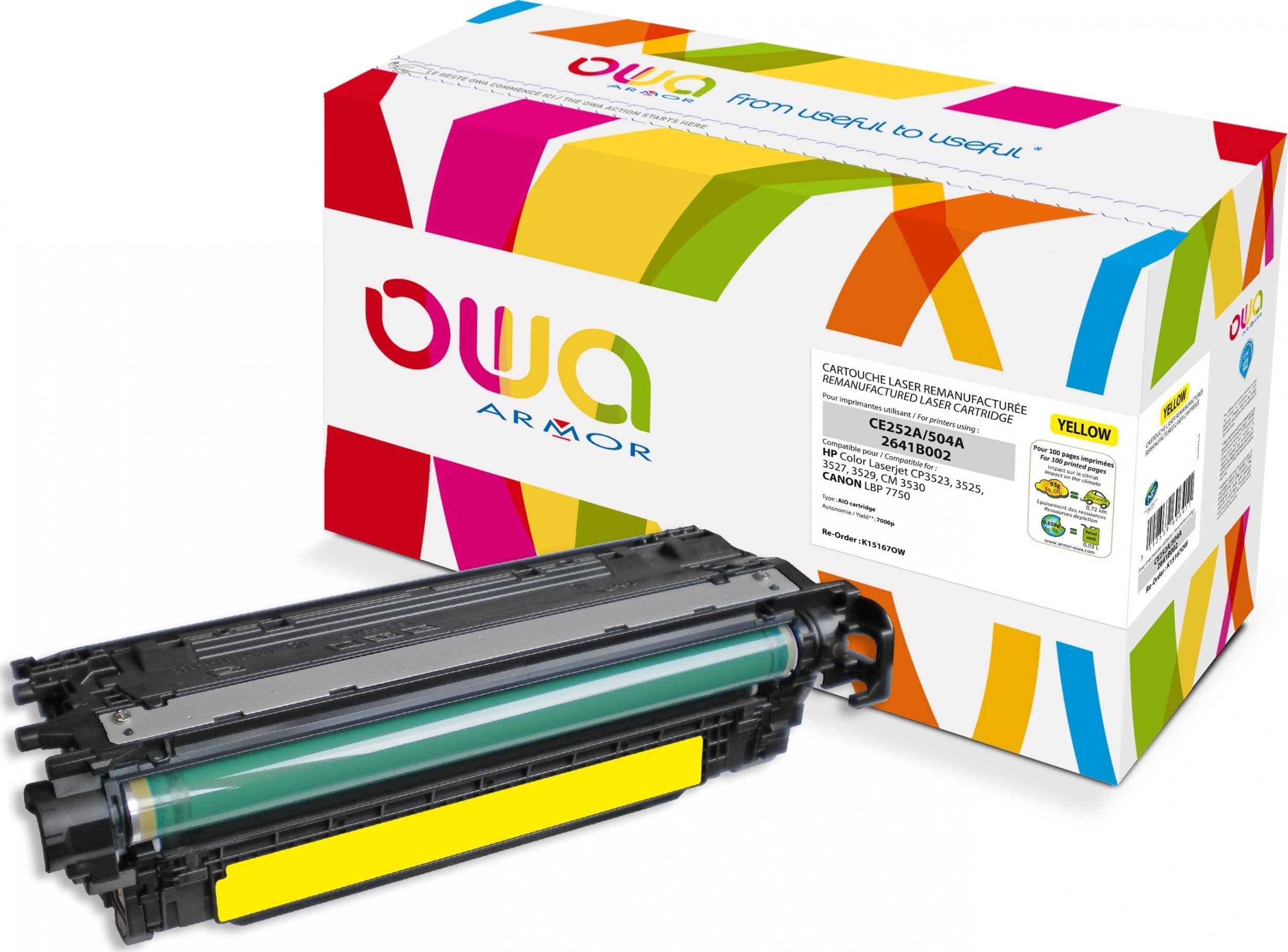 Armor - galben - cartuș de toner (alternativ pentru HP 504a) - pentru HP Color LaserJet CM3530 MFP, CM3530fs MFP, CP3525, CP3525dn, CP3525n, CP3525x (K15167OW)