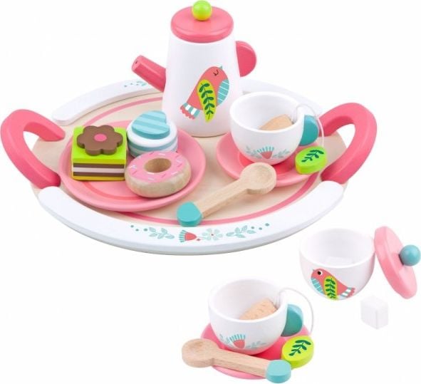 Tooky Toy TOOKY TOY Set de tacamuri din lemn Ceai de dupa-amiaza