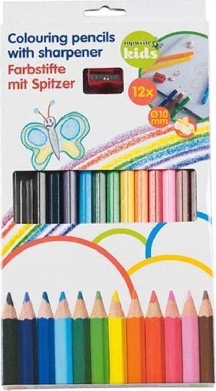 Topwrite Topwrite - Set de 12 creioane colorate. cu ascuțitor