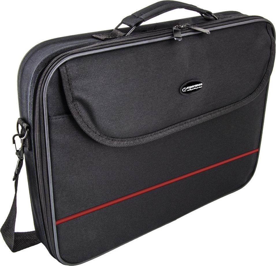 Geanta laptop 15.6 inch CLASSIC Esperanza culoare negru/rosu