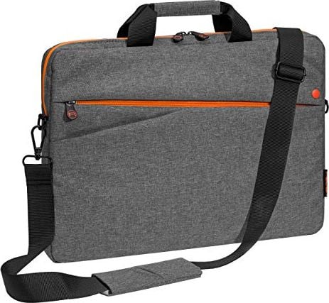 Torba Pedea Torba na laptopa PEDEA Modna torba na laptopa do 17,3 cala (43,9 cm) Torba na ramię z paskiem na ramię, szaro-pomarańczowa