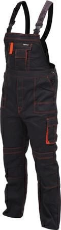 Pantaloni de lucru cu pieptar, Yato YT-80409, marimea L, 7 buzunare, negru