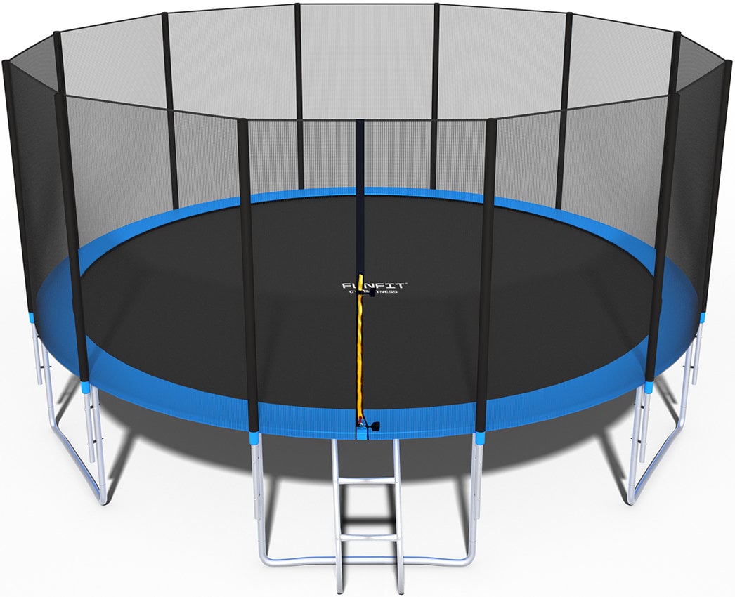 Trambulina FunFit Mare pentru Copii si Adulti, Diametru 465cm 15FT, Inclusa, Capacitate 180kg, Plasa Laterala cu Fermoar