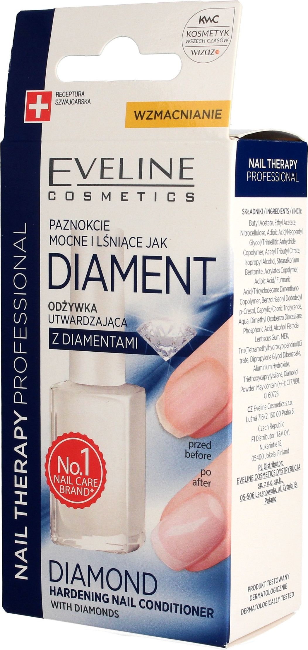 Tratament pt unghii Eveline, Diamond-Hard-Shiny Nail, 12 ml