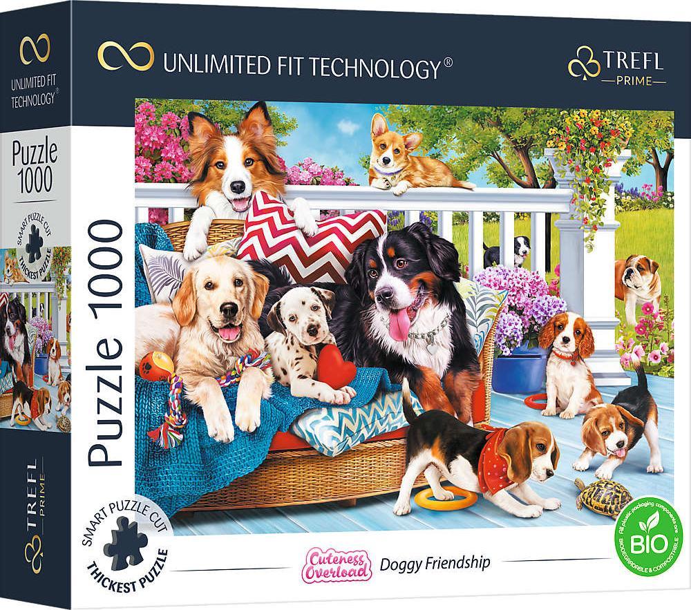 Trefl Puzzle 1000 de câini Doggy Friendship Tehnologie de potrivire nelimitată