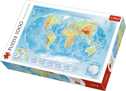 Puzzle Trefl - Physical Map of the World, 1.000 piese (61515)