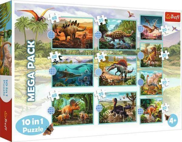 Puzzle Trefl 10 in 1 - Lumea Dinozaurilor, 20/35/48 piese