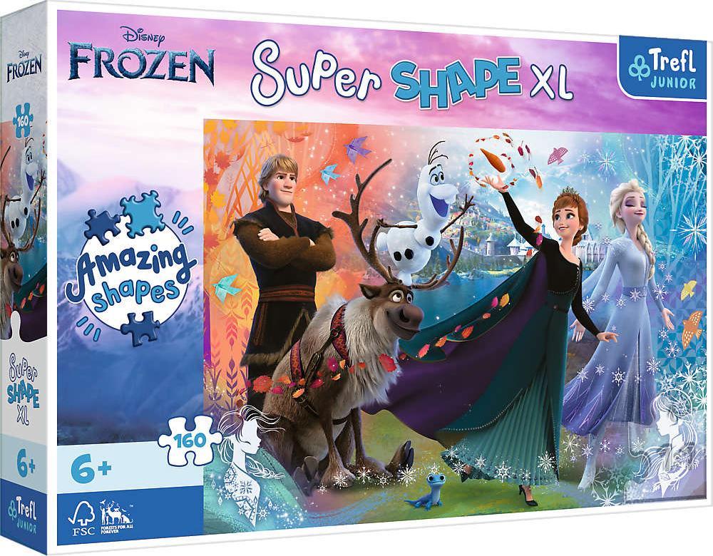 Trefl Puzzle 160 piese Super Shapes XL Descoperă lumea Frozen Frozen