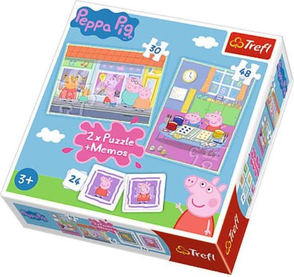 Trefl Puzzle 2 în 1 + Notă Peppa Day (90600 TREFL)