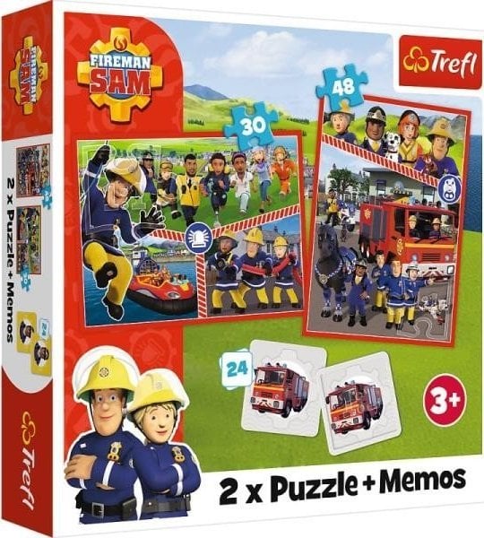 Trefl Puzzle 2in1 + memorii Team Fireman Sam 93334 Trefl