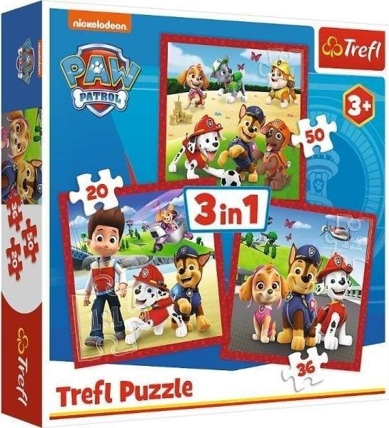Trefl Puzzle 3in1 Paw Patrol Happy dogs 34867 Trefl