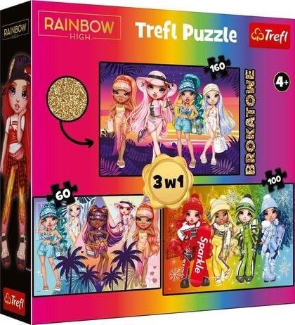 Trefl PUZZLE 3w1 Rainbow high /MGA 93307