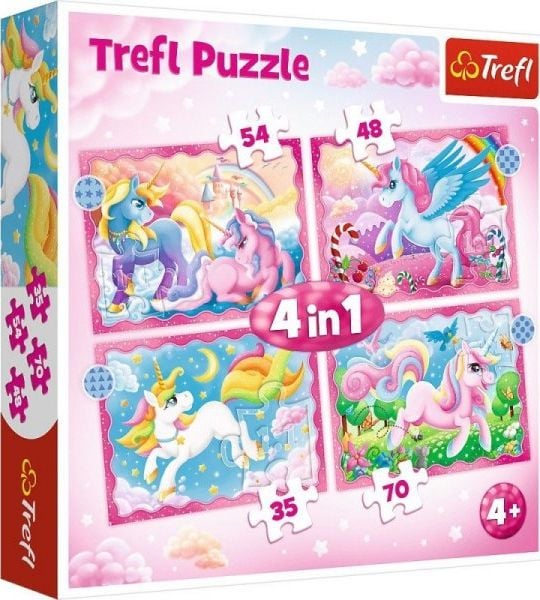 Puzzle Trefl 4 in 1 Patrula Unicorni si Magie