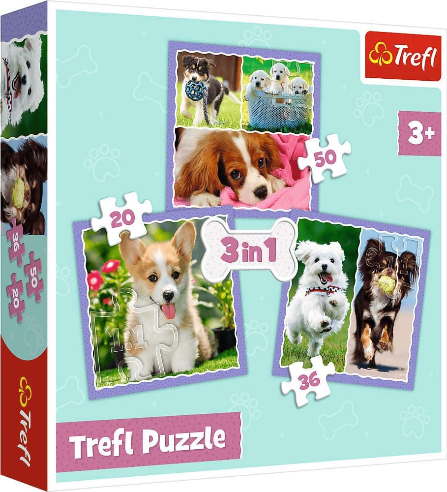 Trefl Puzzle 4w1 Urocze pieski