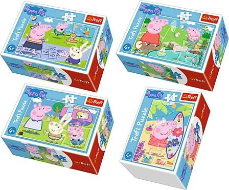 Trefl Puzzle 54el Mini Peppa pig Peppa Pig Happy Day 54169Trefl 19627,19628,19626,19625