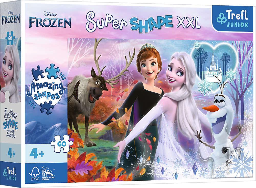 Trefl Puzzle 60 de elemente Super Shape XXL Frozen Dancing surori