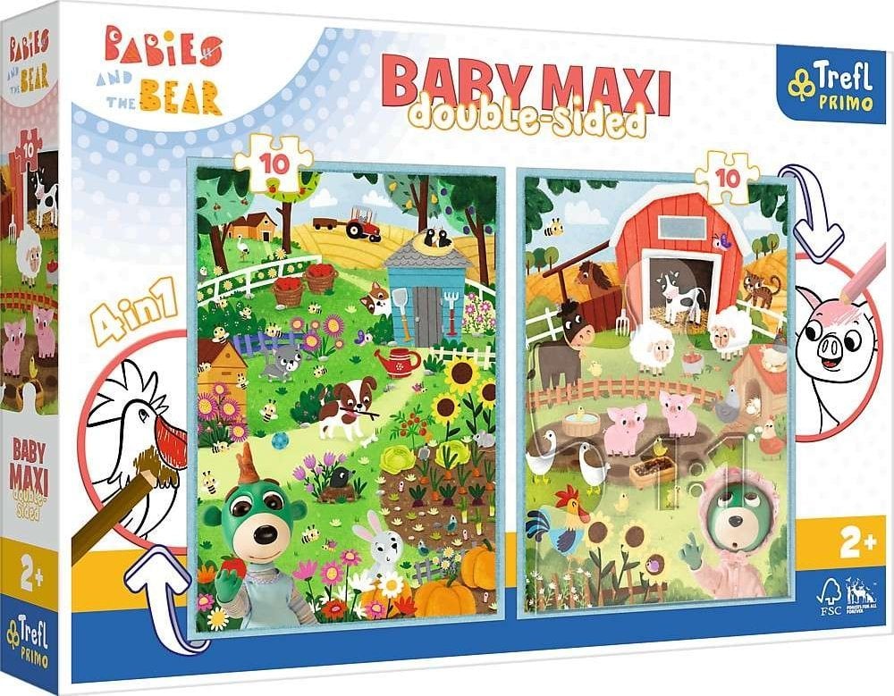 Trefl Puzzle fata-verso 2x10 elemente Baby Maxi Meet Babaski 4in1
