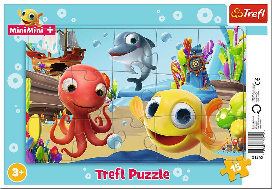 Trefl Puzzle cadru Fun fish MiniMini 15 elemente